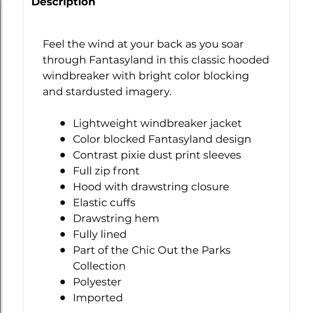 Disney Fantasyland Hooded Windbreaker Jacket - Picture 3 of 4